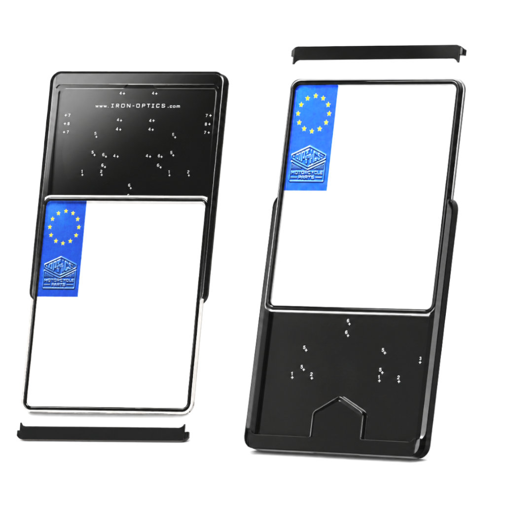 Kennzeichenträger Platte Flash | Kennzeichenbeleuchtung | TIG Blinker || Konzipiert für: Universal 180x200
