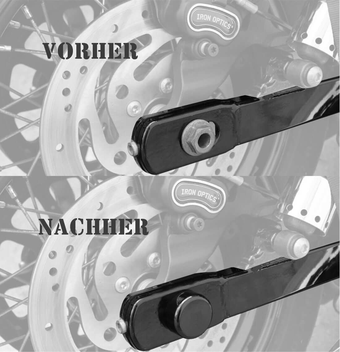 Achsen Cover Heck || Konzipiert für: Harley Davidson Dyna Bj. 06 – 17