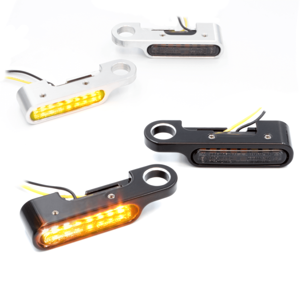 SMD Lenkerarmaturen Blinker IOMP - JAX || Konzipiert für: Harley-Davidson V-Rod Bj. 02 – 17 / Touring Bj. 09 – 20 / Softail Slim S Bj. 16 - 17 / CVO Modelle