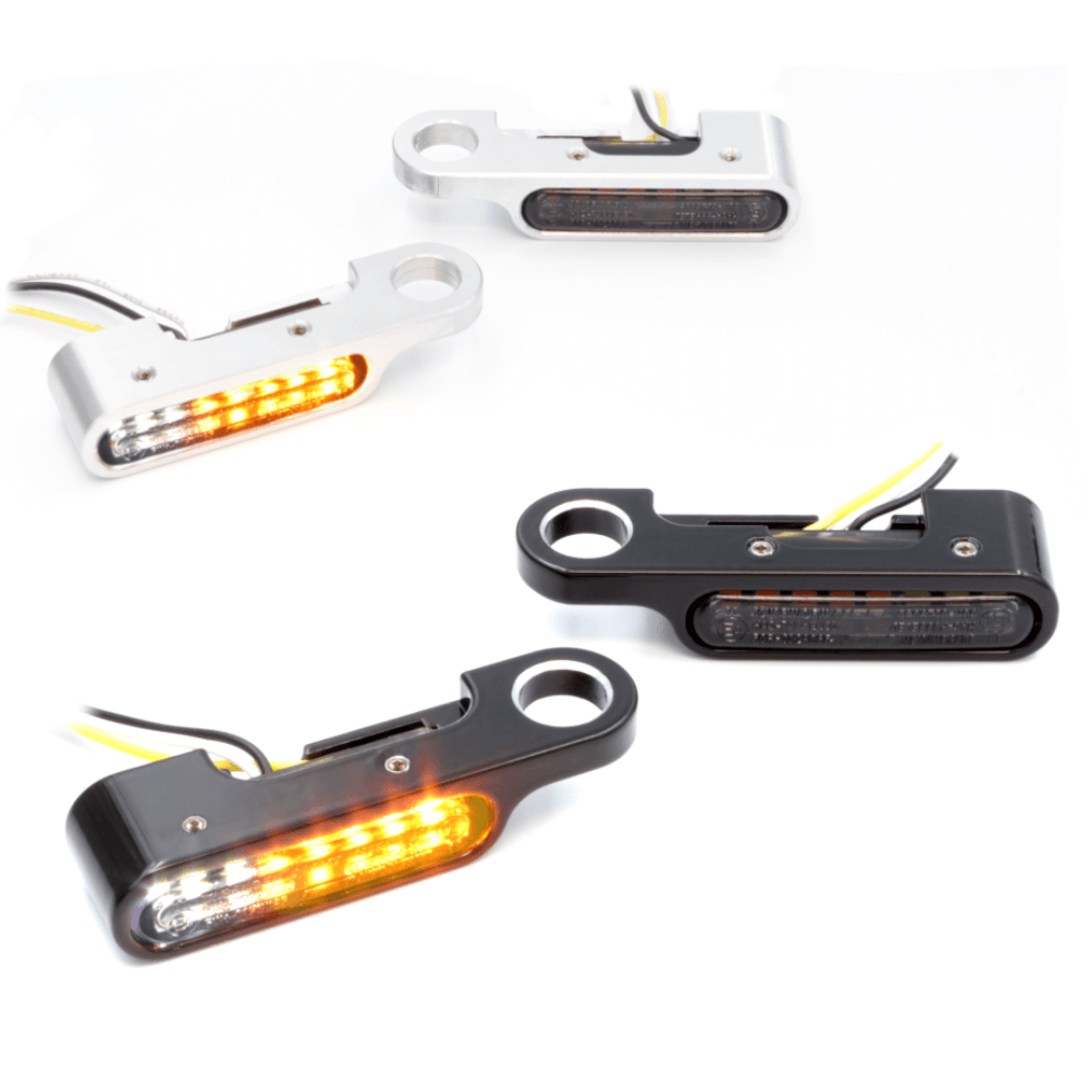 SMD Lenkerarmaturen Blinker 2 in 1 IOMP - JAX || Konzipiert für: Harley-Davidson V-Rod Bj. 02 – 17 / Touring Bj. 09 – 20 / Softail Slim S Bj. 16 - 17 / CVO Modelle