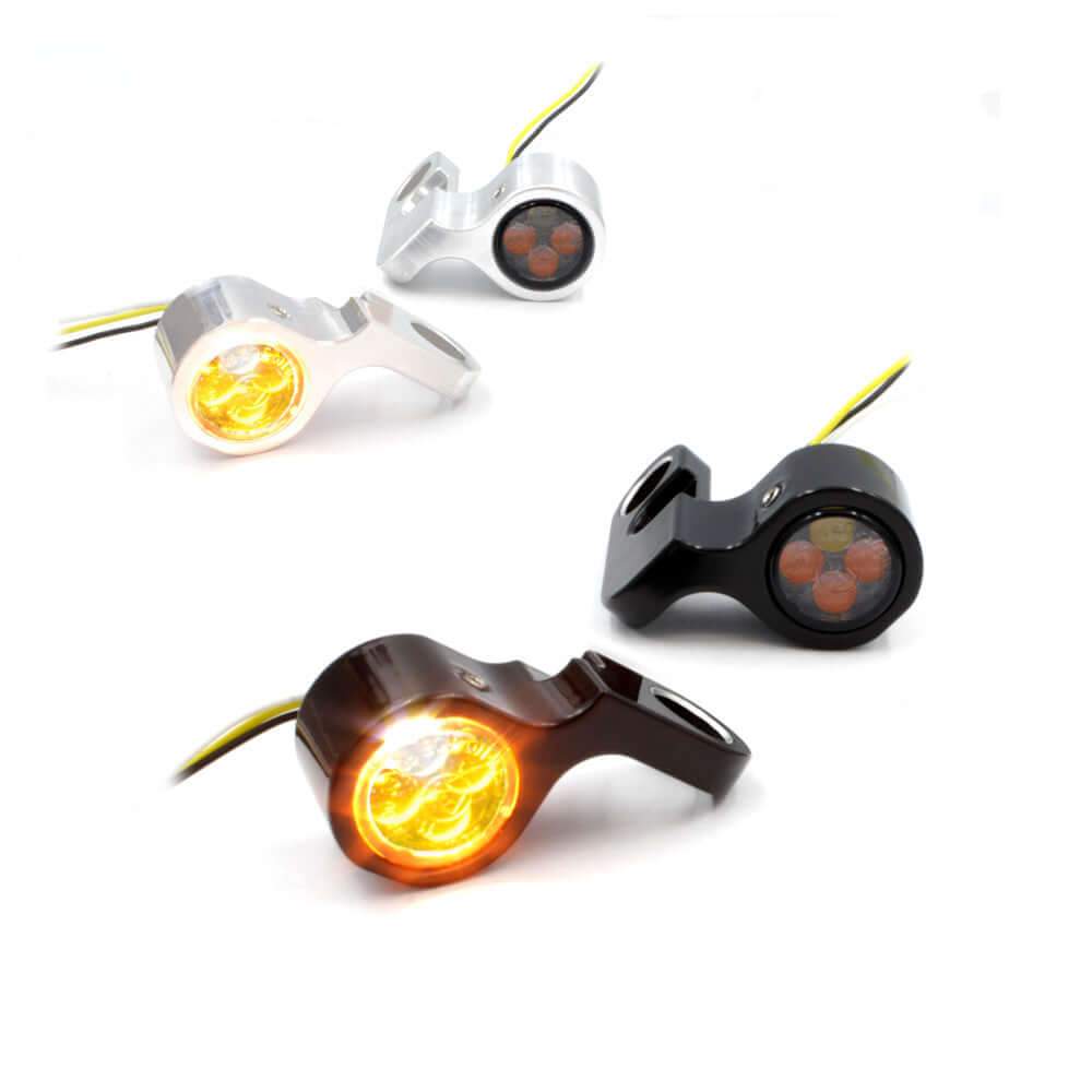 SMD Lenkerarmaturen Blinker 2 in 1 IOMP - PINEY || Konzipiert für: Harley-Davidson Softail Bj. 90 – 14 / Dyna Bj. 90 – 17 / Sportster Bj. 90 – 03