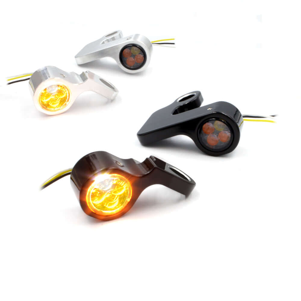 SMD Lenkerarmaturen Blinker 2 in 1 IOMP - PINEY || Konzipiert für: Harley-Davidson Sportster Bj. 14 – 20