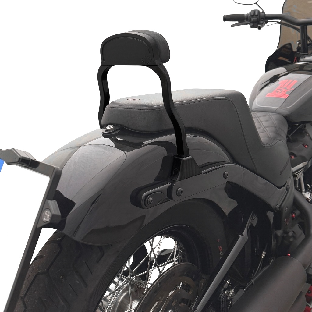 Sissy Bar Schwarz || Konzipiert für: H-D Softail Street Bob Bj. 18 – aktuell / Softail Standard Bj. 20 – aktuell