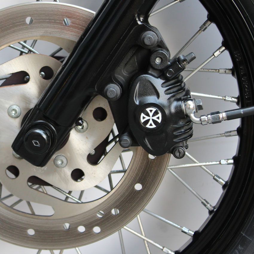 Bremssattel Cover 3D Harley Davidson Softail Modelle Typ 1 Kreuz Weiß 