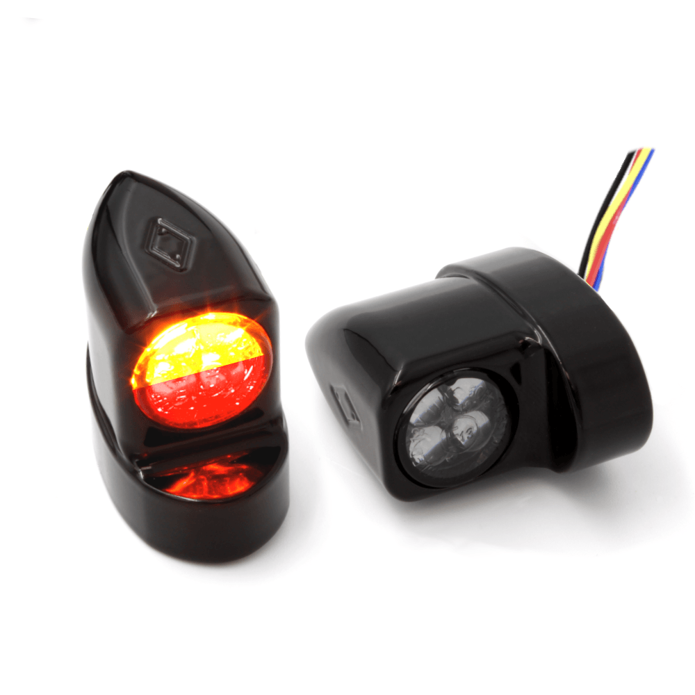 Iron Optics Motorrad LED Blinker Farbe:uni/schwarz Blinkerhalter für Lenkerarmaturen 