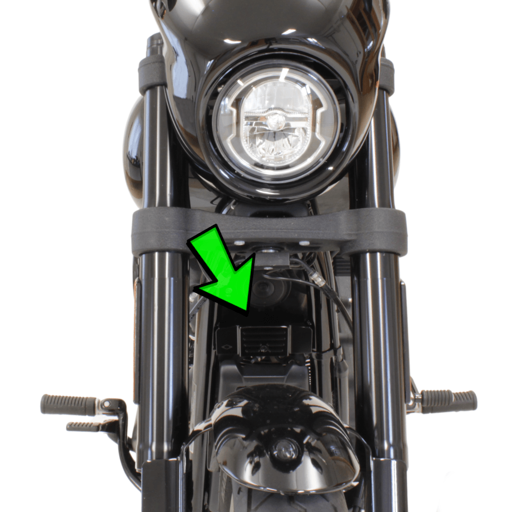 Harley Davidson Sportster ab 2018 Gabel Kappen Cover IRON OPTICS Logo 